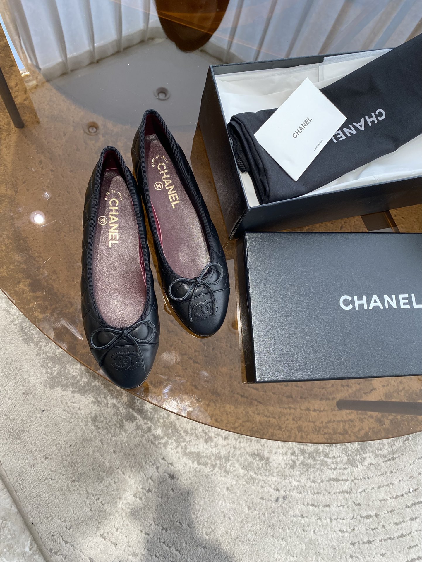 CHANEL ballerinas are timeless classics. Stay elegant Imported water-dyed sheepskin