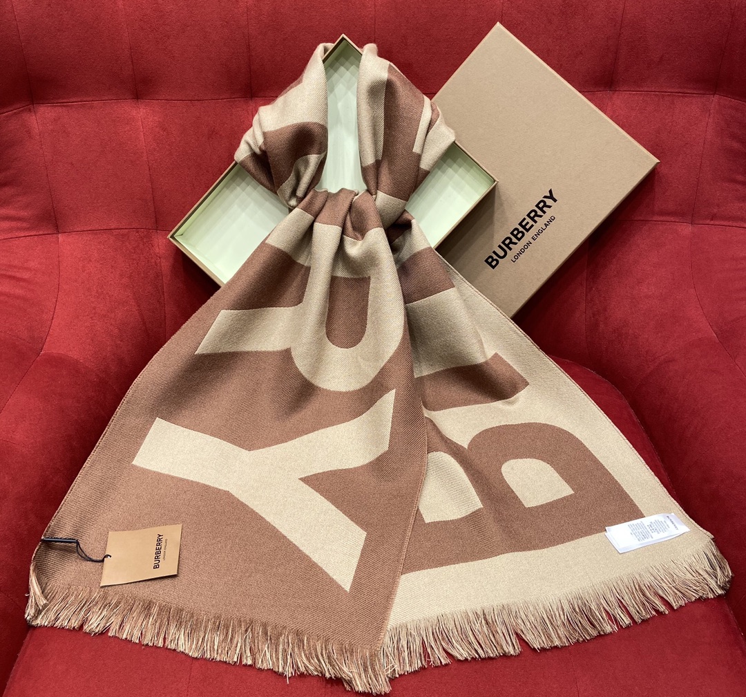 Burberry Classic Monogram Scarf 100% Wool
