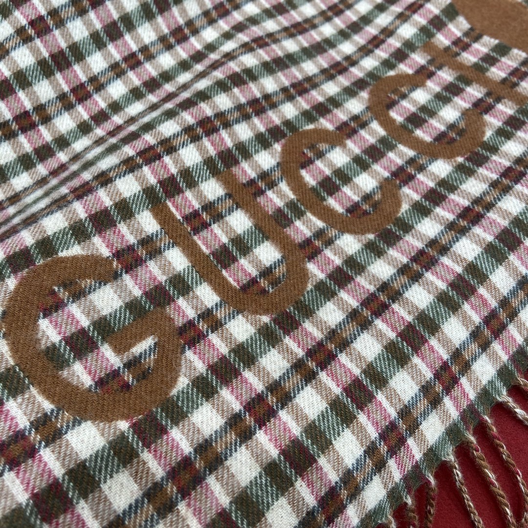 GUCCI Double-sided wool scarf 83% wool ➕ 17% cashmere