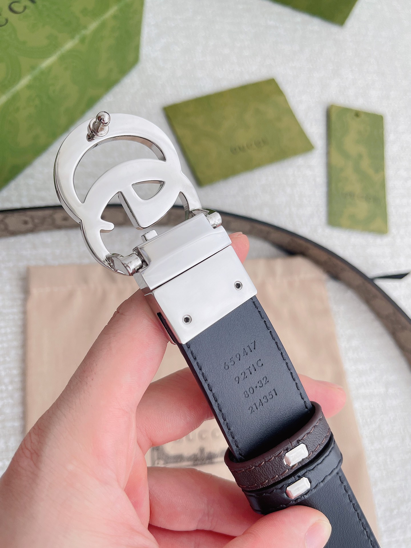 GUCCI imported calfskin leather