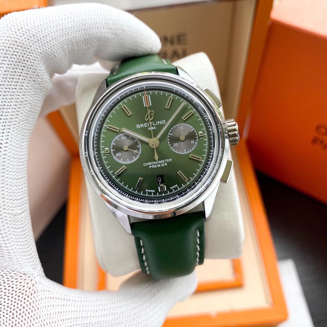 Breitling-Premier B01 Chronograph screw-in steel, transparent sapphire