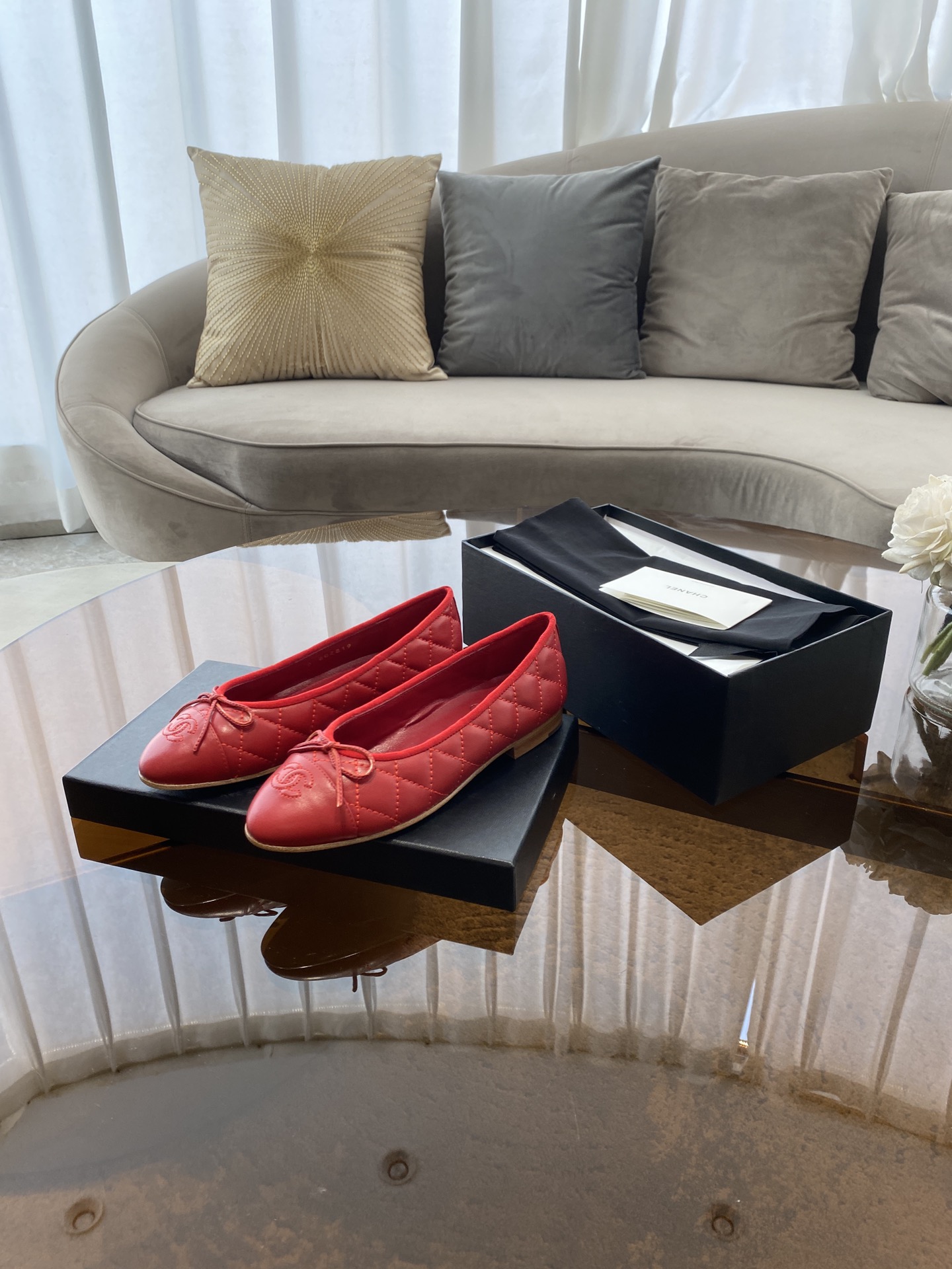 CHANEL ballerinas are timeless classics. Stay elegant Imported water-dyed sheepskin