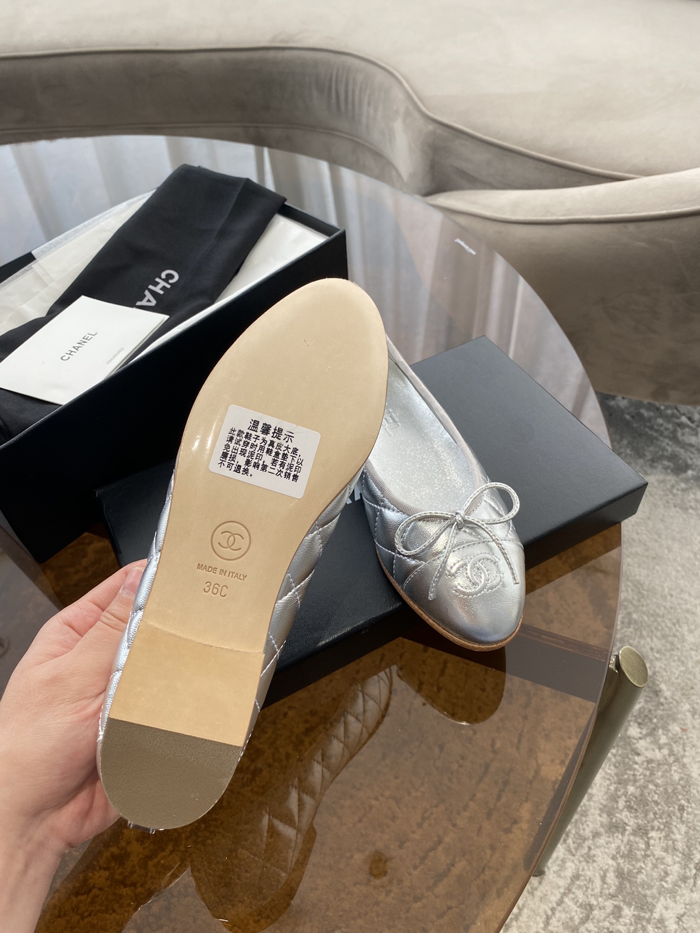 CHANEL ballet shoes Imported custom leather Italy imported leather outsole