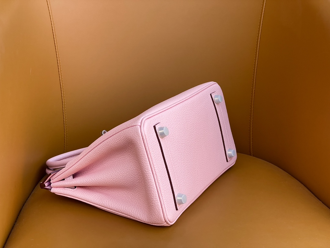 Birkin 25/30 3q Pink togo Leather Silver Buckle