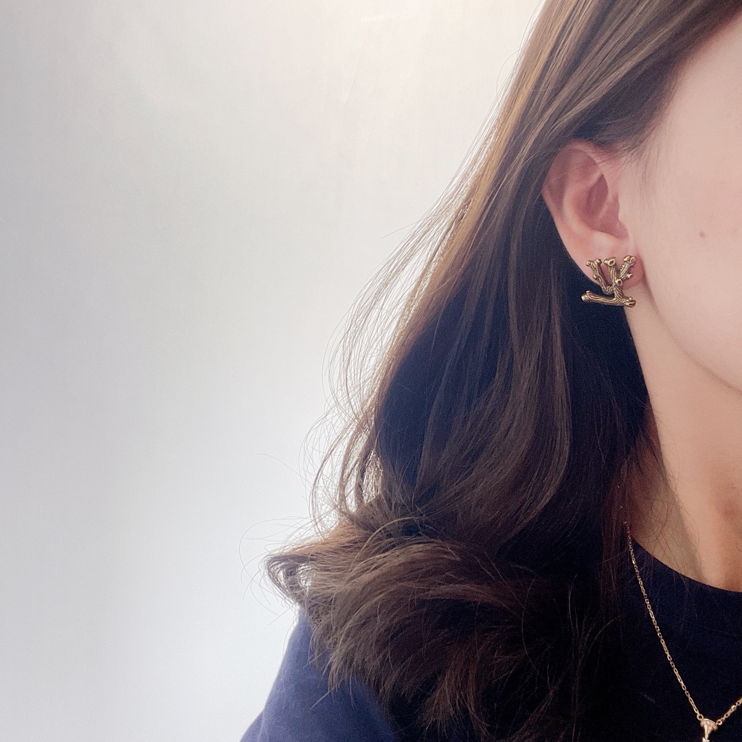 LLouis Vuitton LV Twig monogram stud earrings