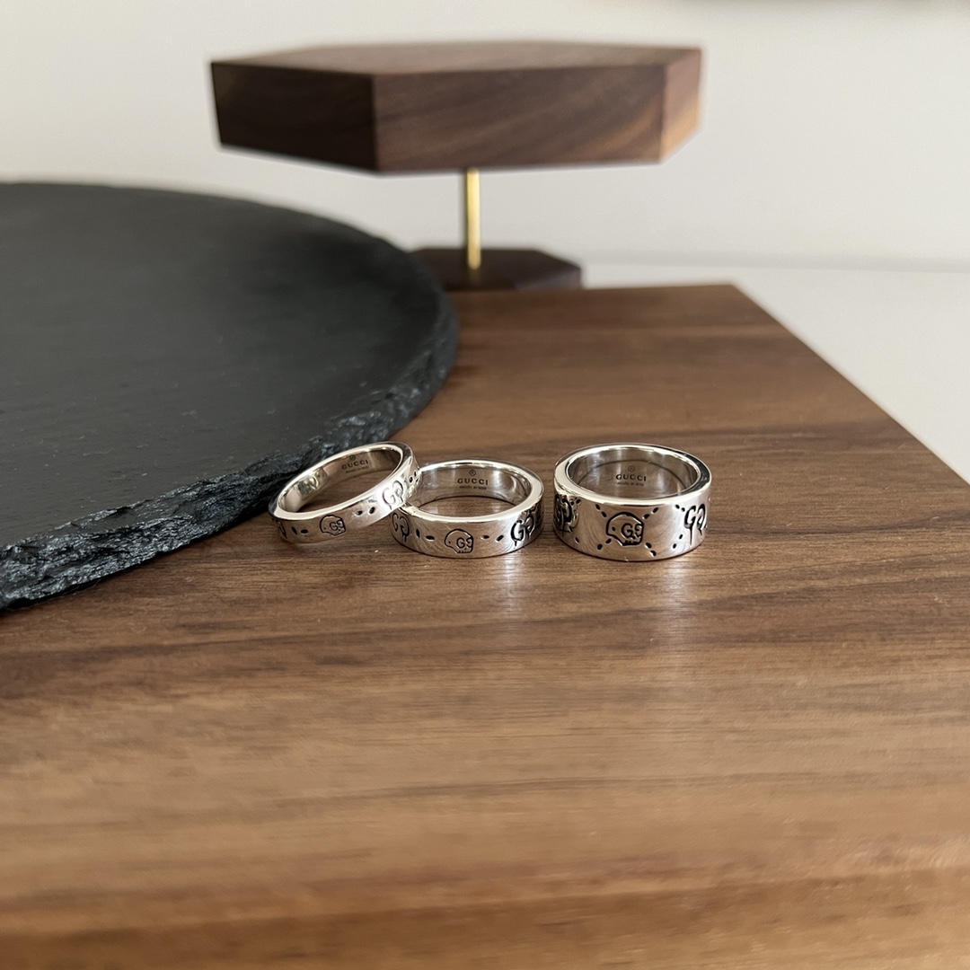 𝐆𝐮𝐜𝐜𝐢 925 Sterling Silver Ghost Elf Ring Size: 12# 14# 16# 18# 20# 22#