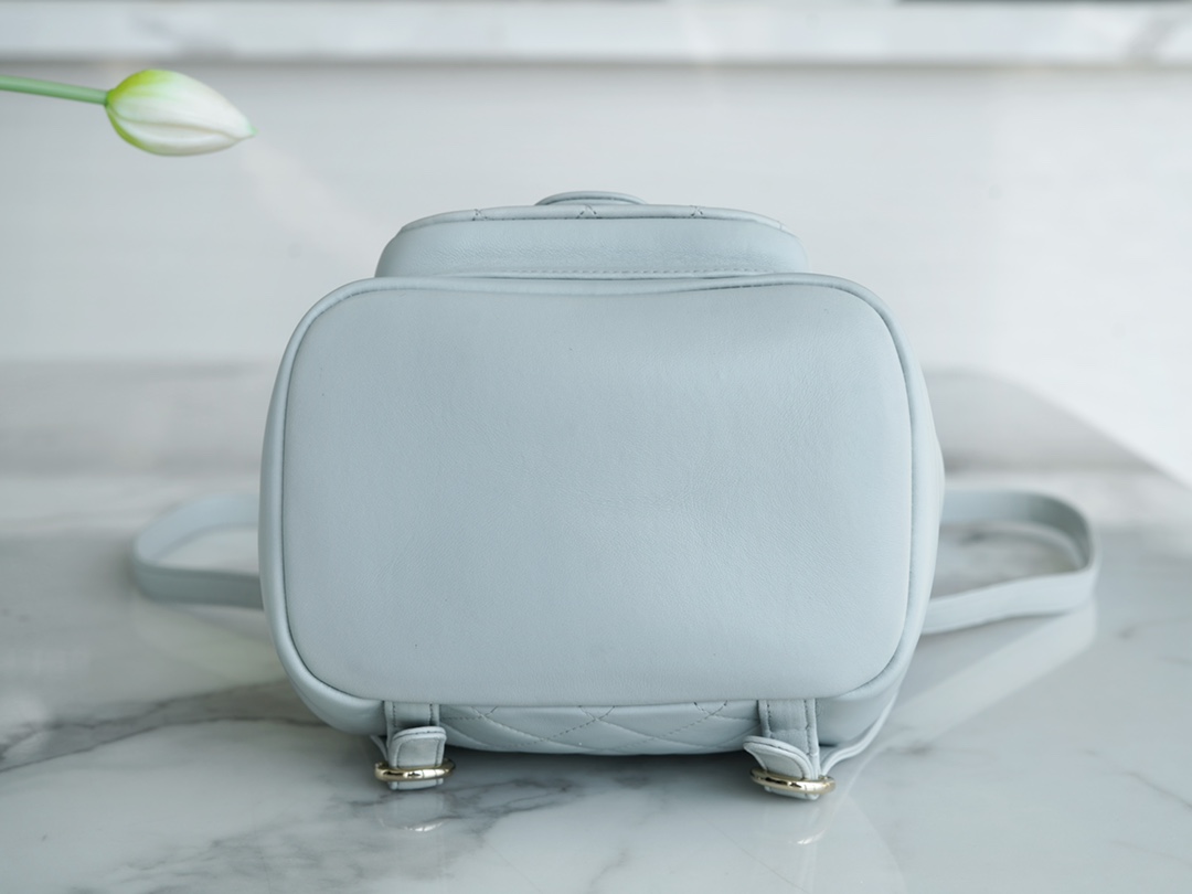 𝗖𝗛𝗔𝗘𝗡𝗟✦Italy 🇮🇹 original lambskin🐑 𝟮𝟮𝗔New 𝐃𝐮𝐦𝐚 shoulder bag sheepskin light blue➿