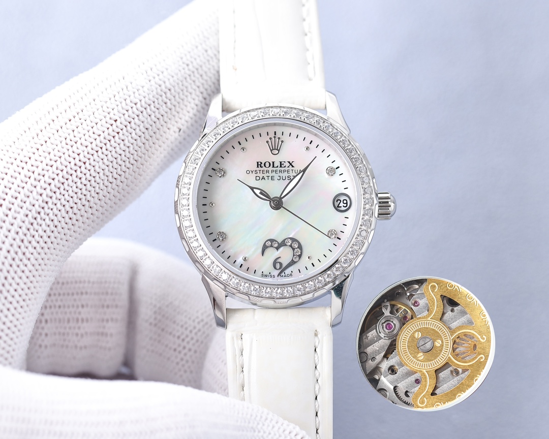 Rolex fashion women's watch simple three needle super luminous at night