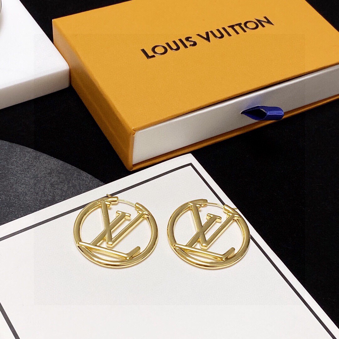 Louis Vuitton LV monogram earrings