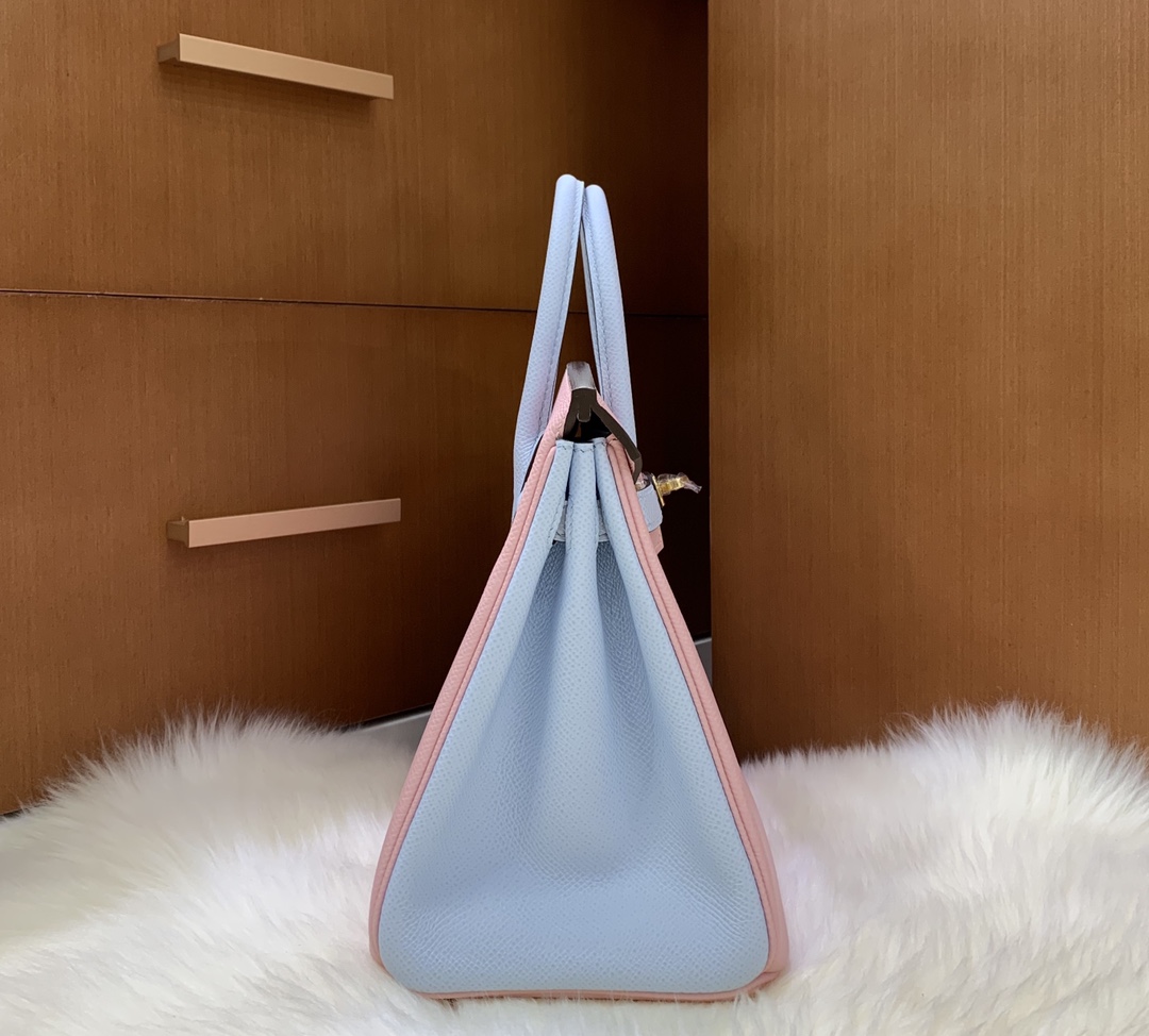 Birkin 25cm epsom leather 3Q powder ➕ haze blue gold buckle