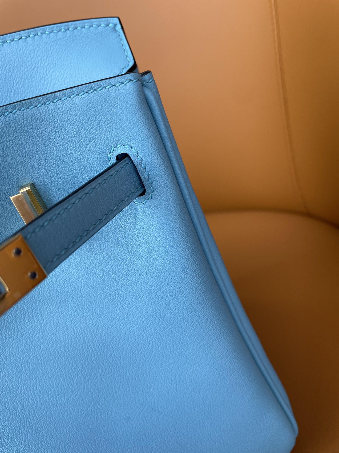 Birkin 25/30 Northern Blue swift Leather Gold Buckle