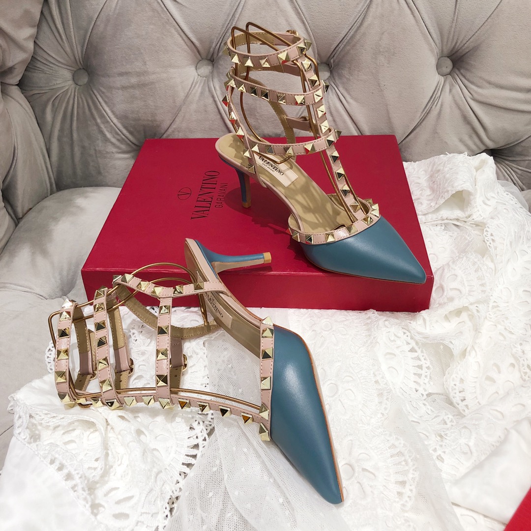 【Valentino】Valentino Valentino top version matte haze blue 3 with 6.5cm high heels