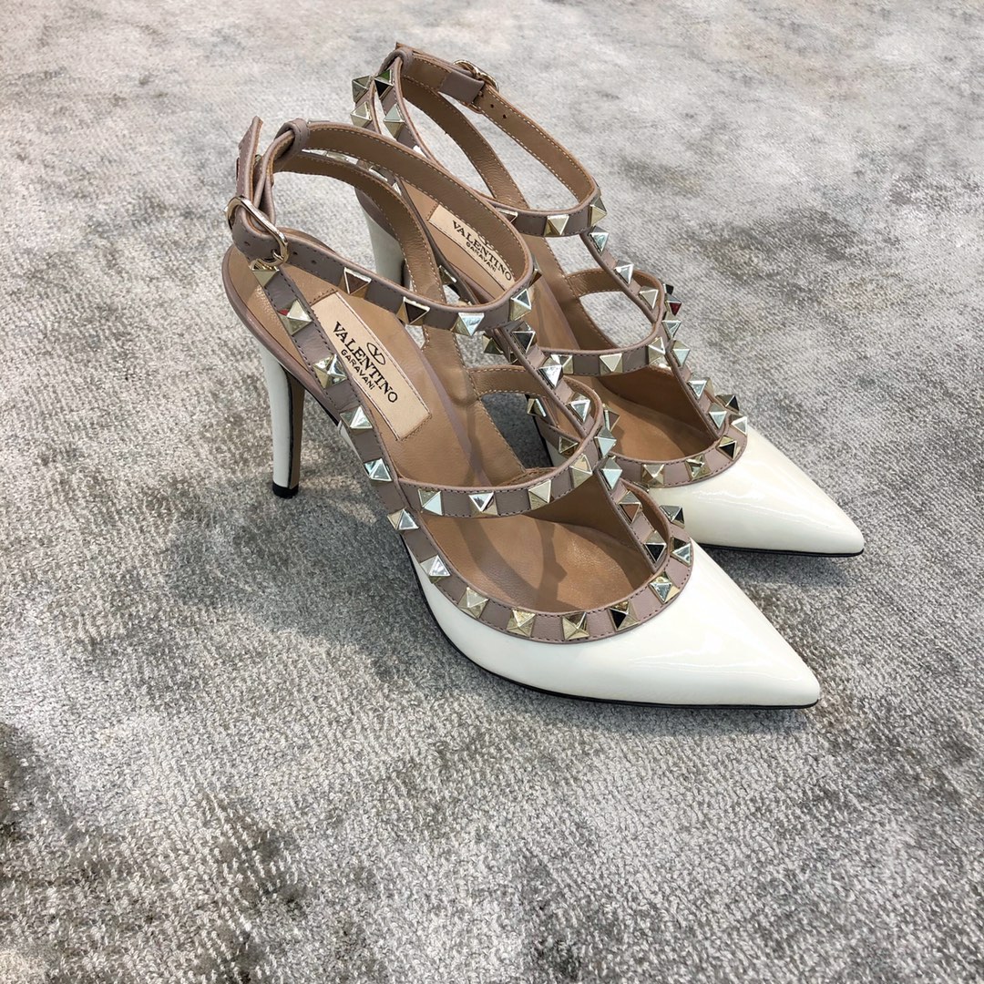 Valentino VT Collection Two Strap Mid Heel 10cm White