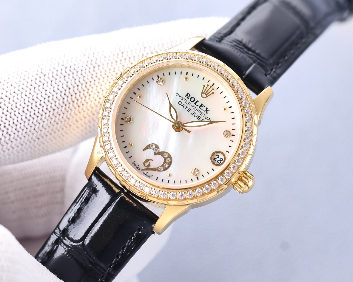 Rolex fashion women's watch simple three needle super luminous at night