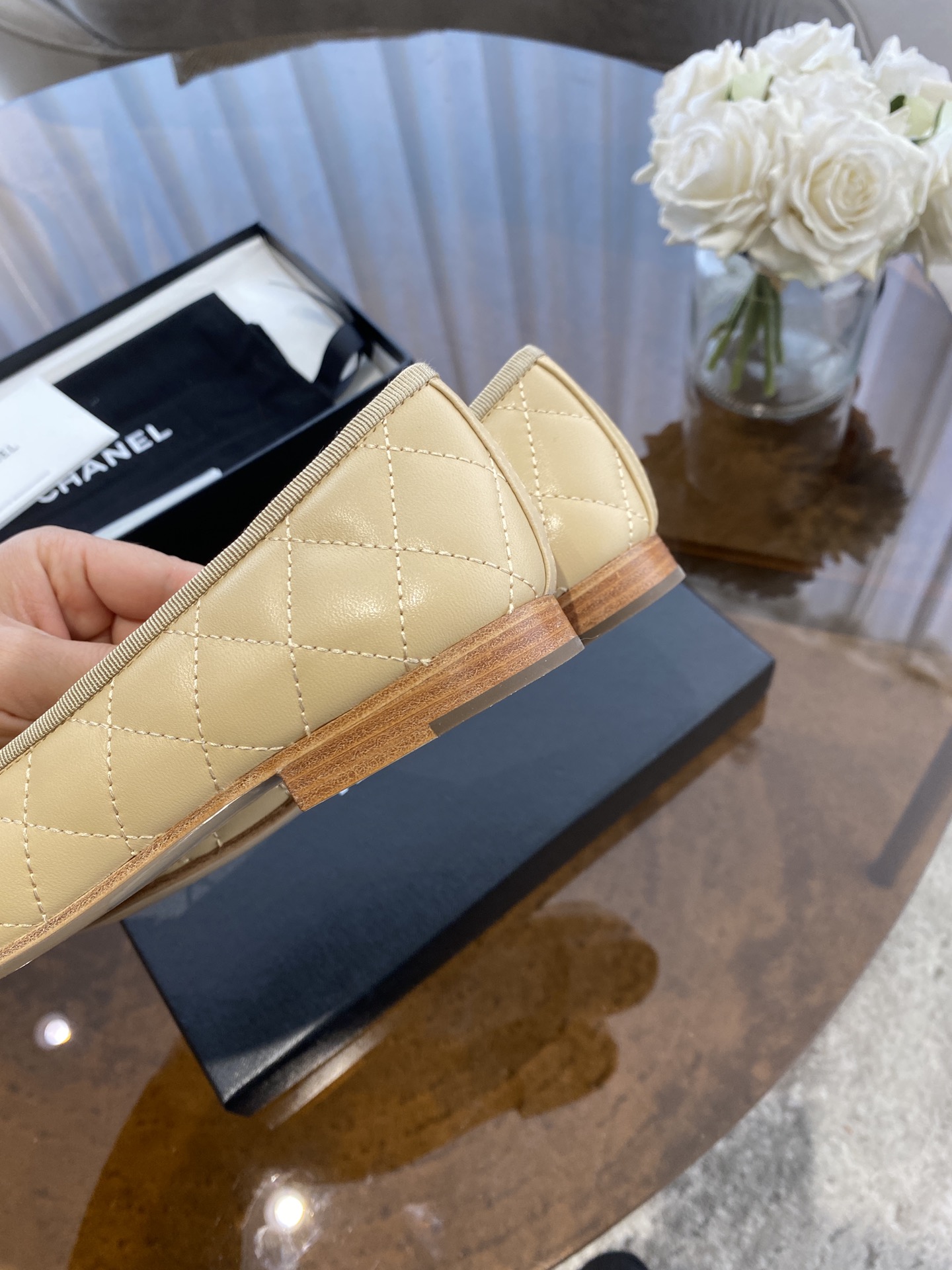 CHANEL ballet shoes Imported custom leather Italy imported leather outsole