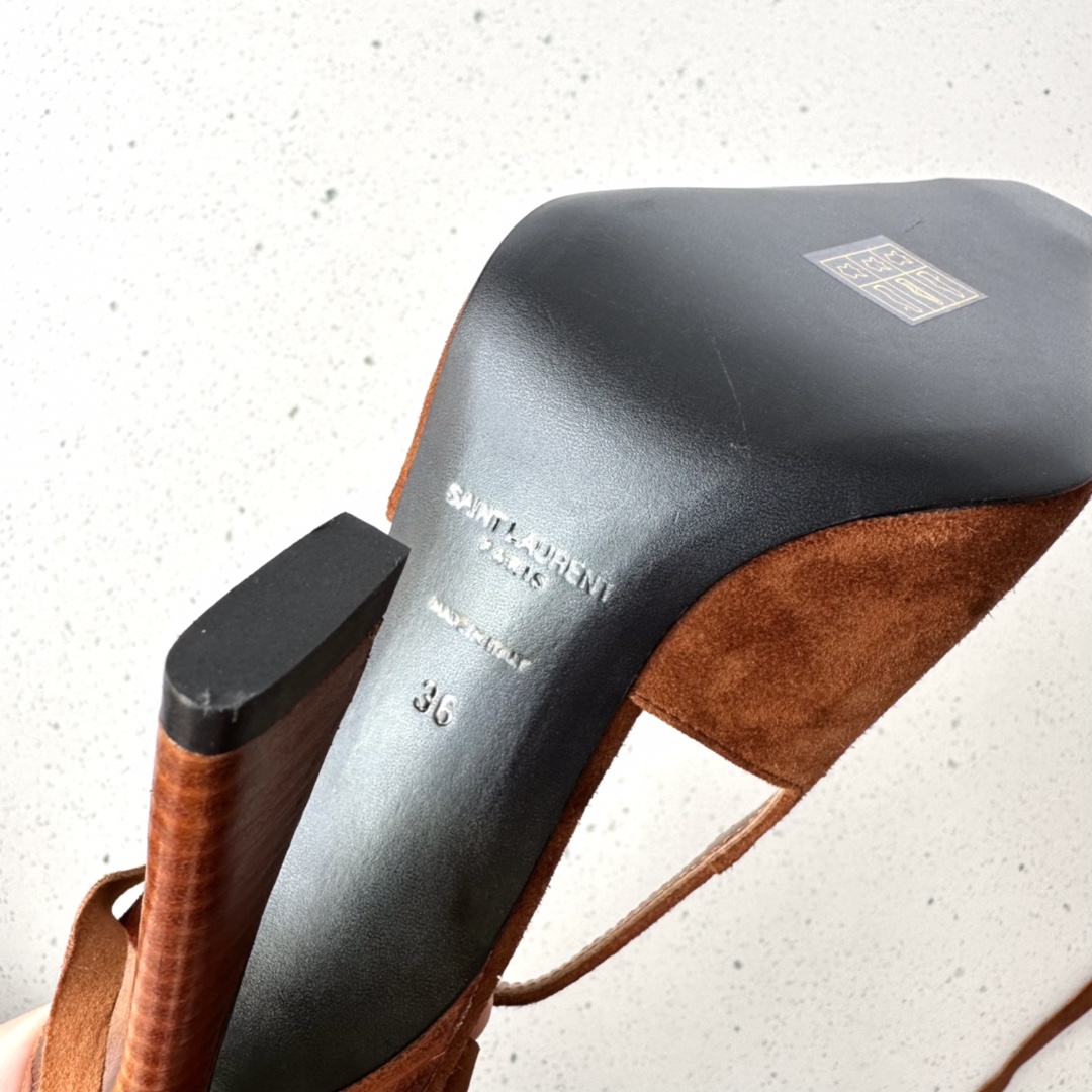 𝙎𝙖𝙞𝙣𝙩 𝙇𝙖𝙪𝙧𝙚𝙣𝙩 | 𝟐𝟎𝟐𝟐/𝐒𝐒 𝐧𝐞𝐰 YSL｜Spring small square head high heeled single shoes strappy sandals