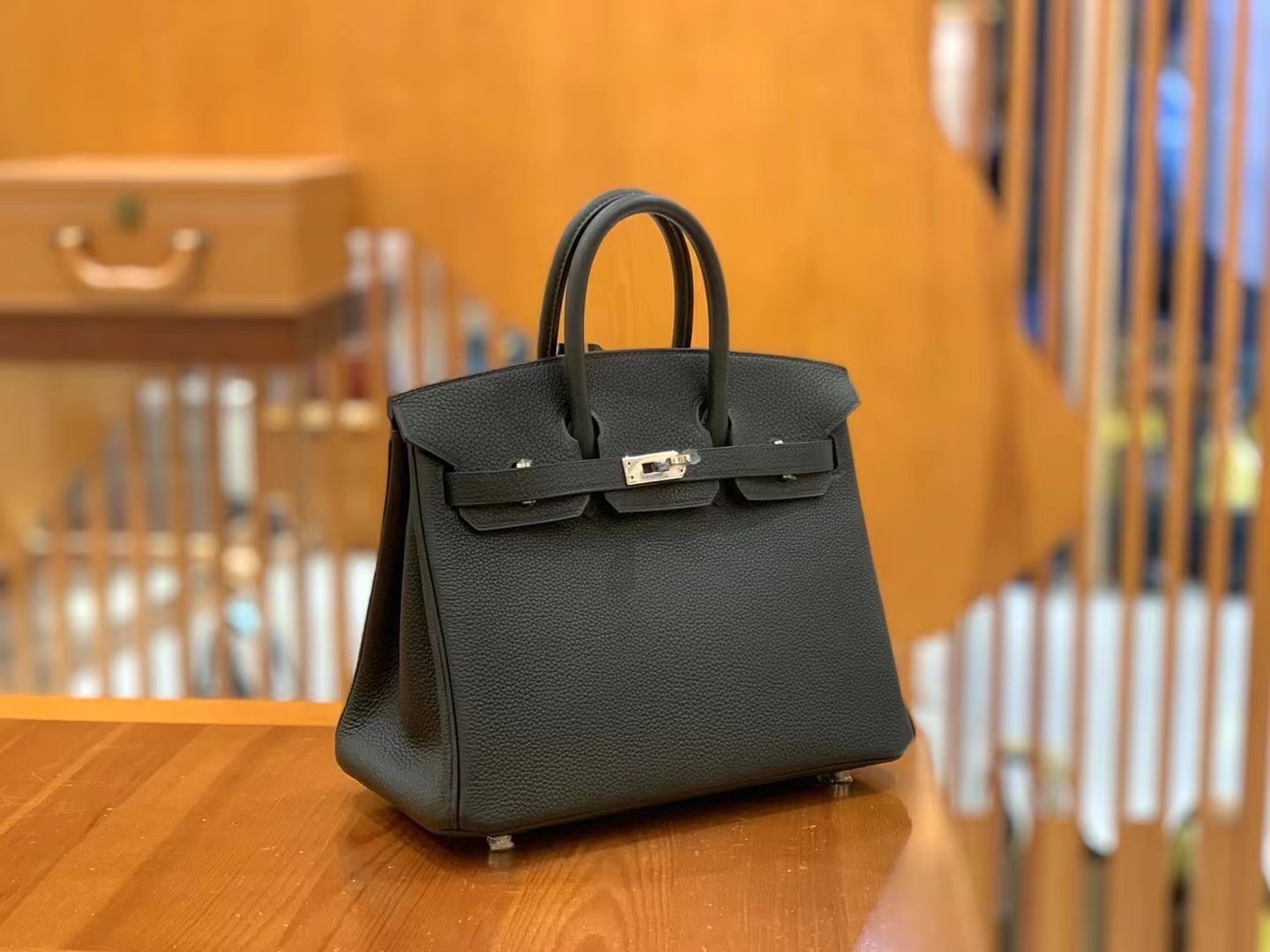 Birkin Black Silver Buckle togo French original beeswax thread
