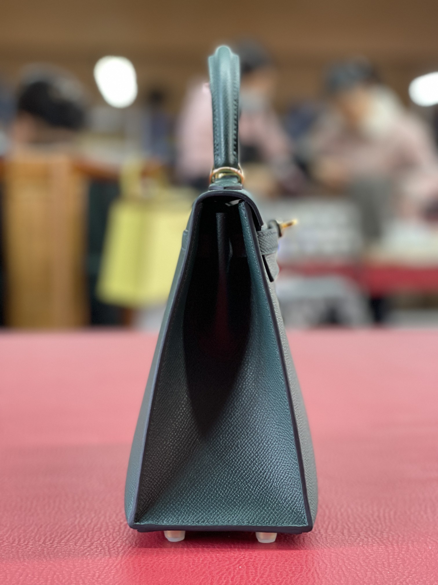 Kelly25 British green ep leather gold buckle