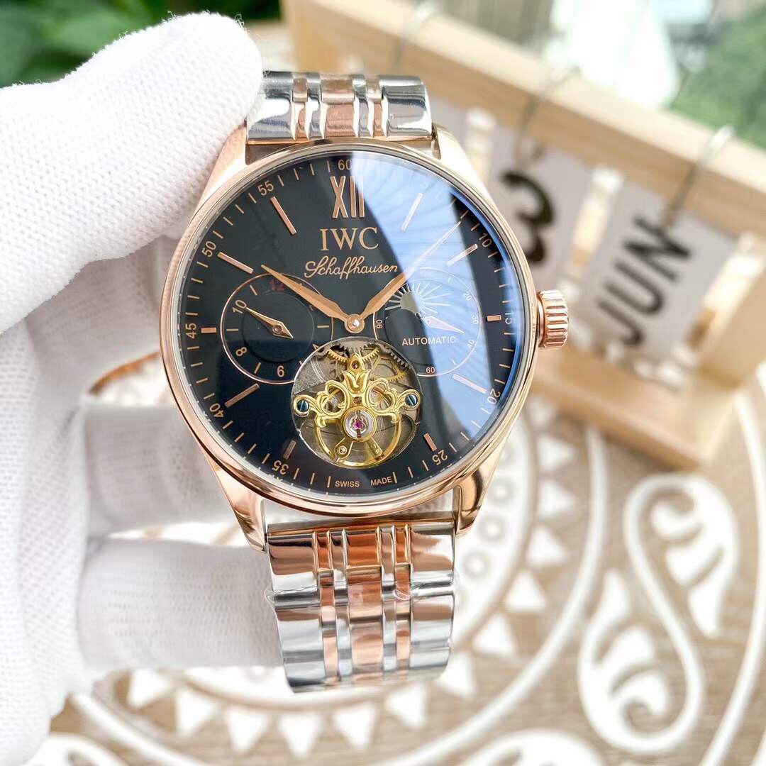 IWC- Fine men's watches Fully automatic mechanical movement, top 316 steel case and strap