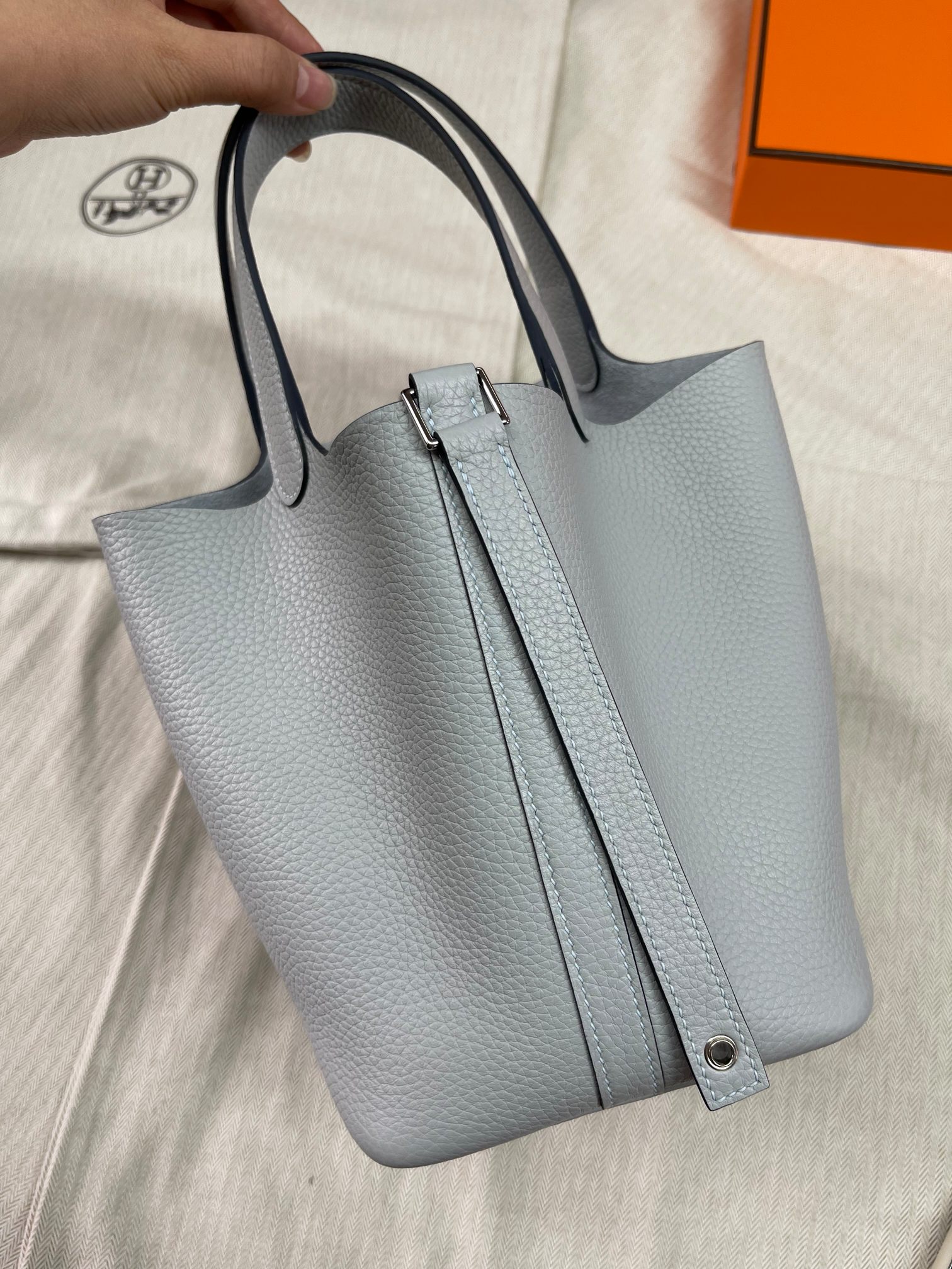 picotin18 chalice blue tc leather silver buckle