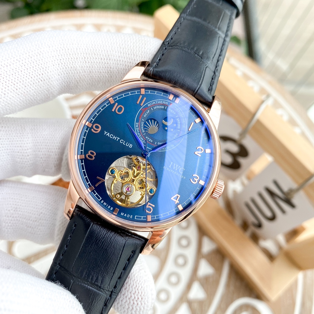 IWC- Fine men's watches Fully automatic mechanical movement, top 316 steel case and strap