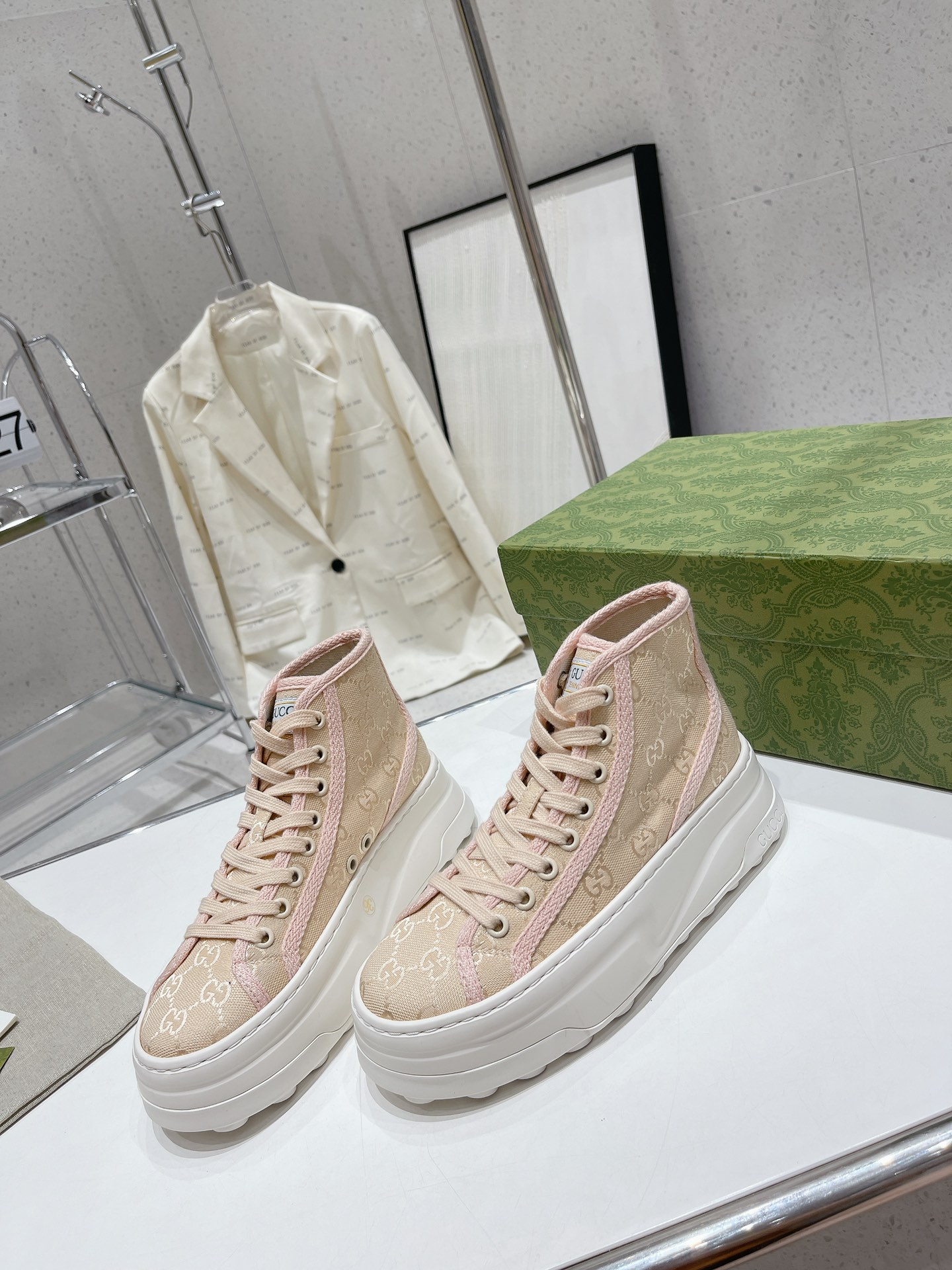 Gucci Explosive Presbyopia Canvas Casual Platform Shoes