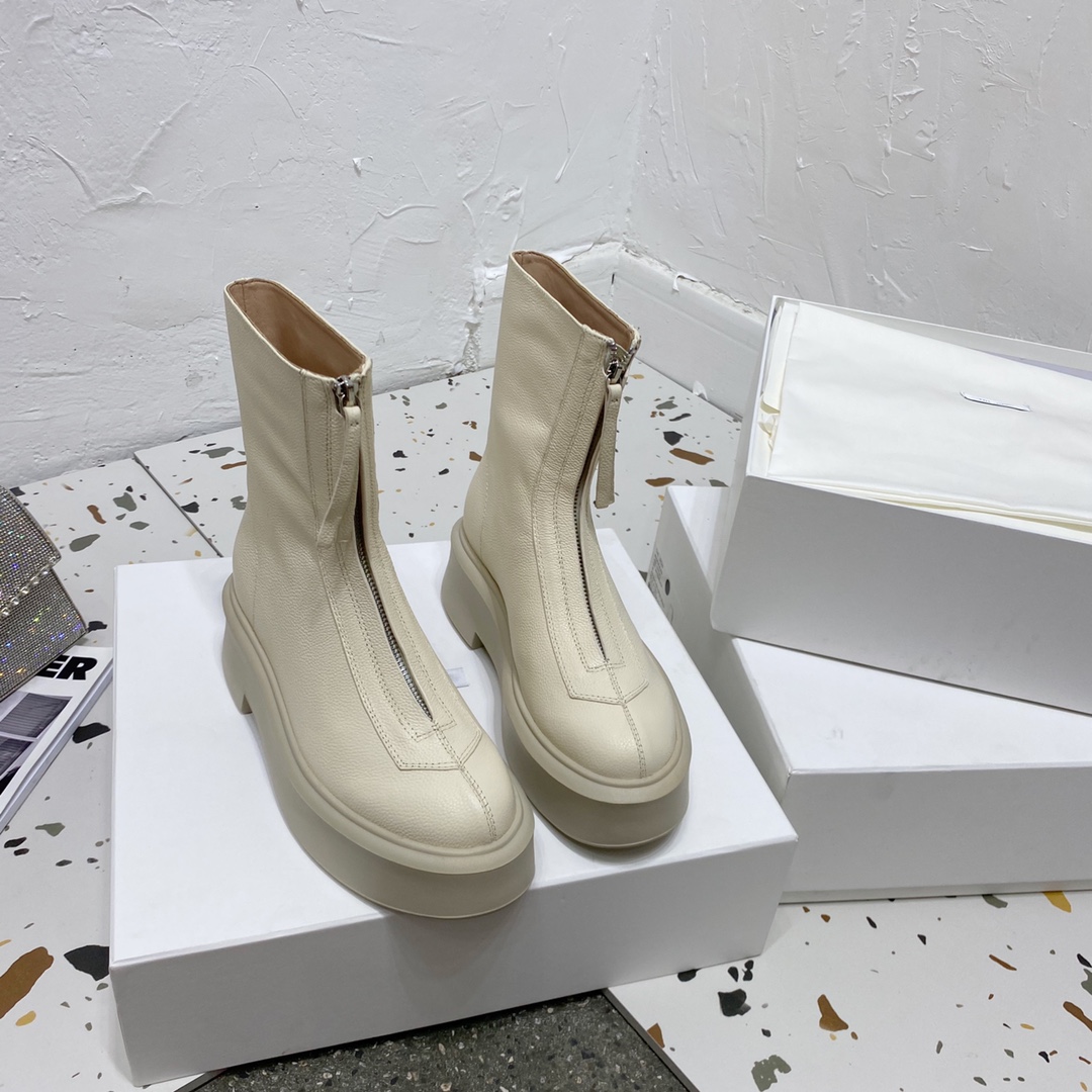 THE ROW - 2020 fall and winter classic thick-soled boots uppers original custom imported calfskin