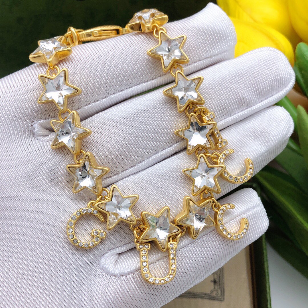 𝐆𝐮𝐜𝐜𝐢 Double G star bracelet