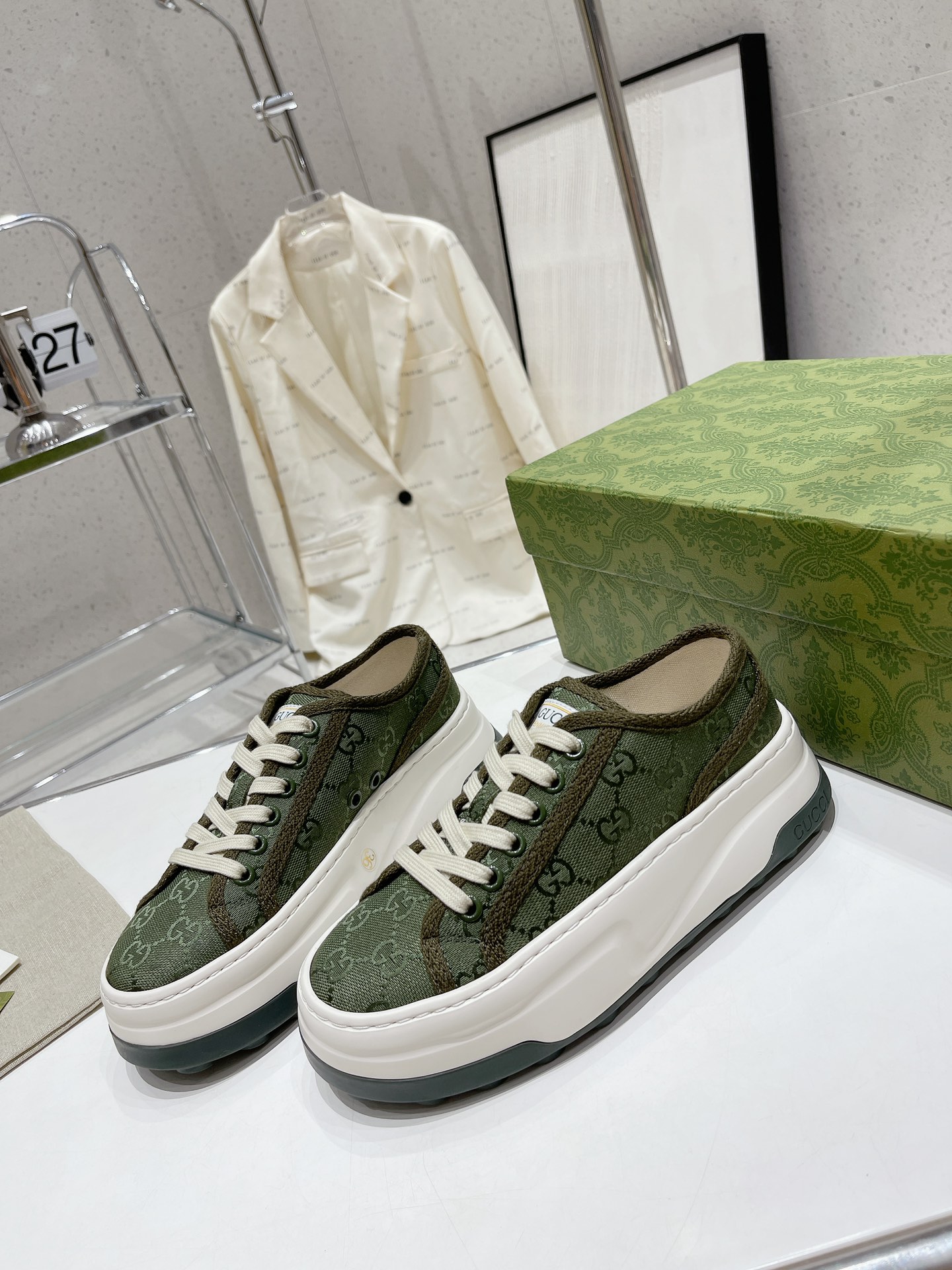 Gucci Explosive Presbyopia Canvas Casual Platform Shoes