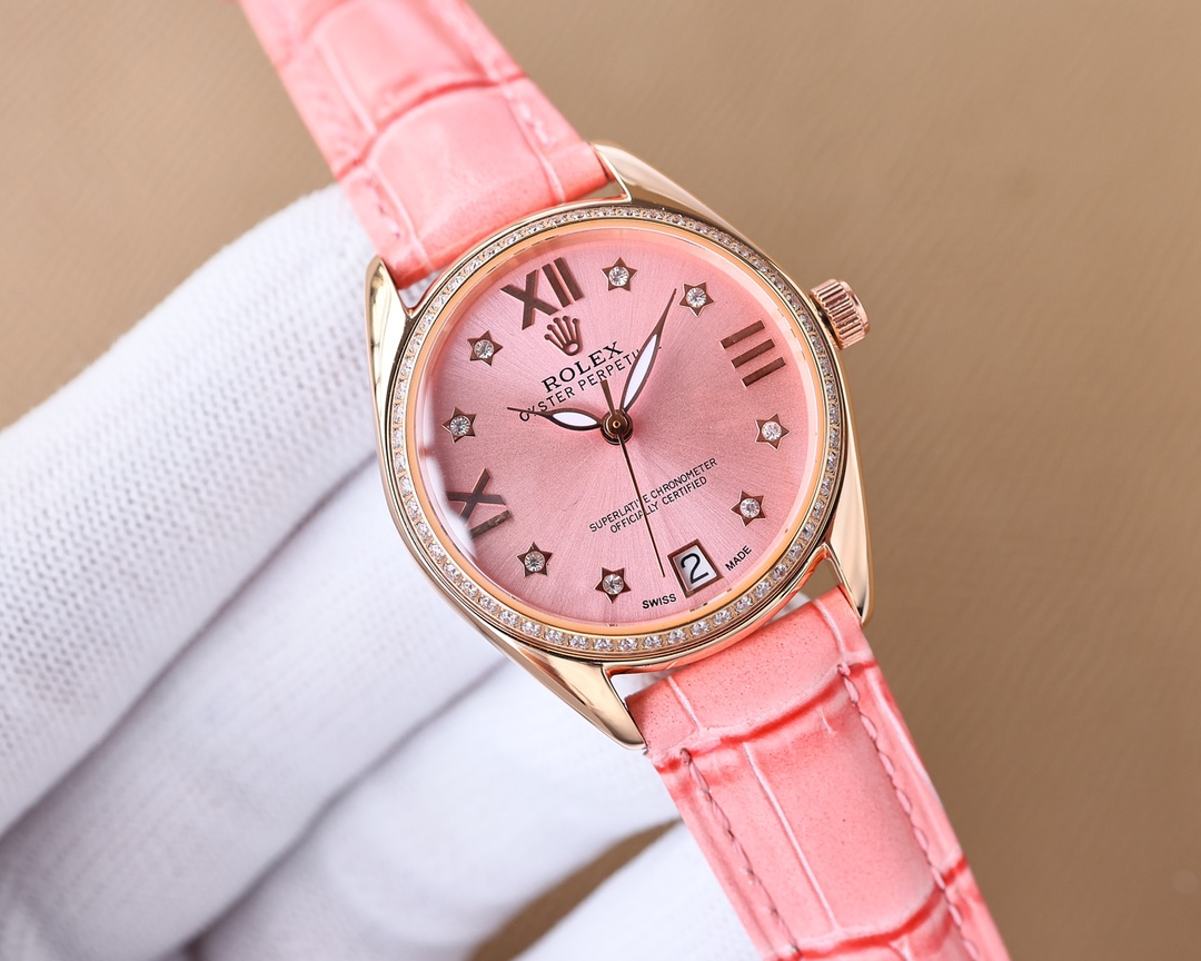 Rolex V8 version fashion women's watch simple three needle super luminous at night