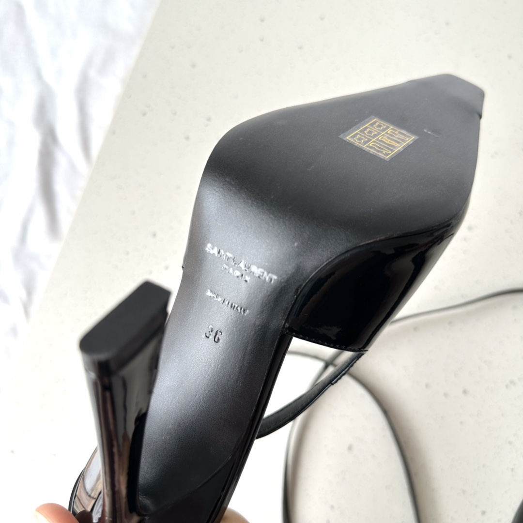 𝙎𝙖𝙞𝙣𝙩 𝙇𝙖𝙪𝙧𝙚𝙣𝙩 | 𝟐𝟎𝟐𝟐/𝐒𝐒 𝐧𝐞𝐰 YSL｜Spring small square head high heeled single shoes strappy sandals