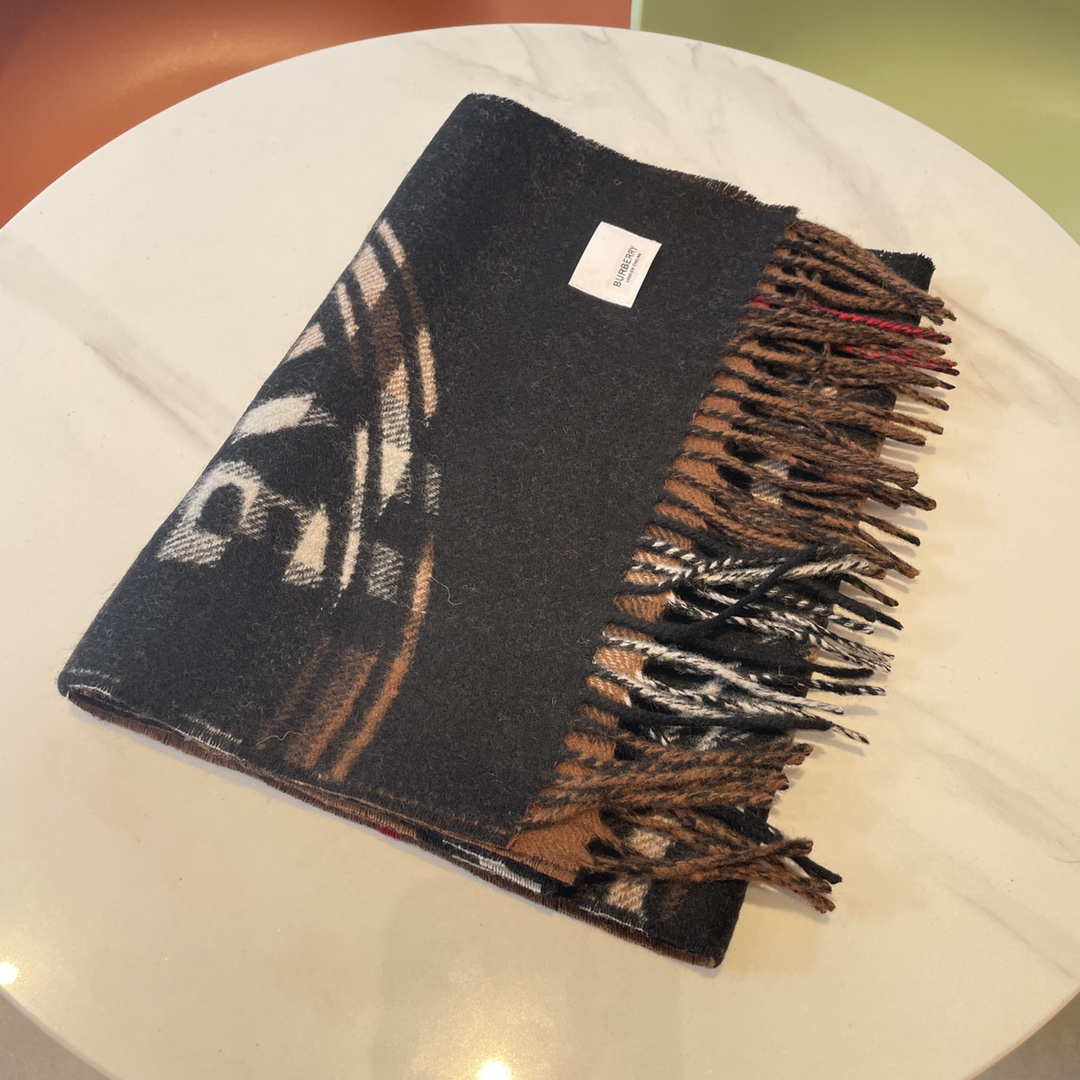 Burberry montage-print cashmere scarf