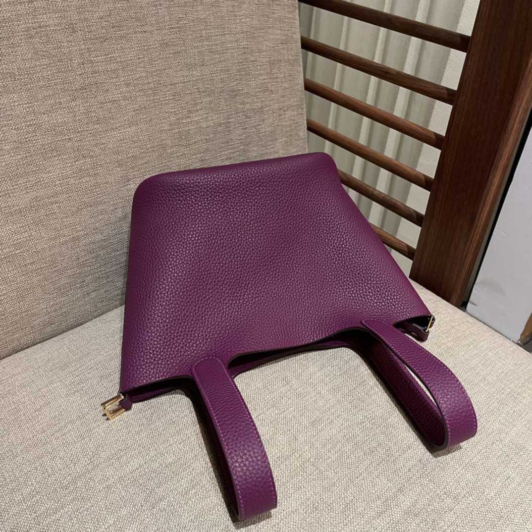 picotin18, P9 sea anemone purple, handmade, French TC leather