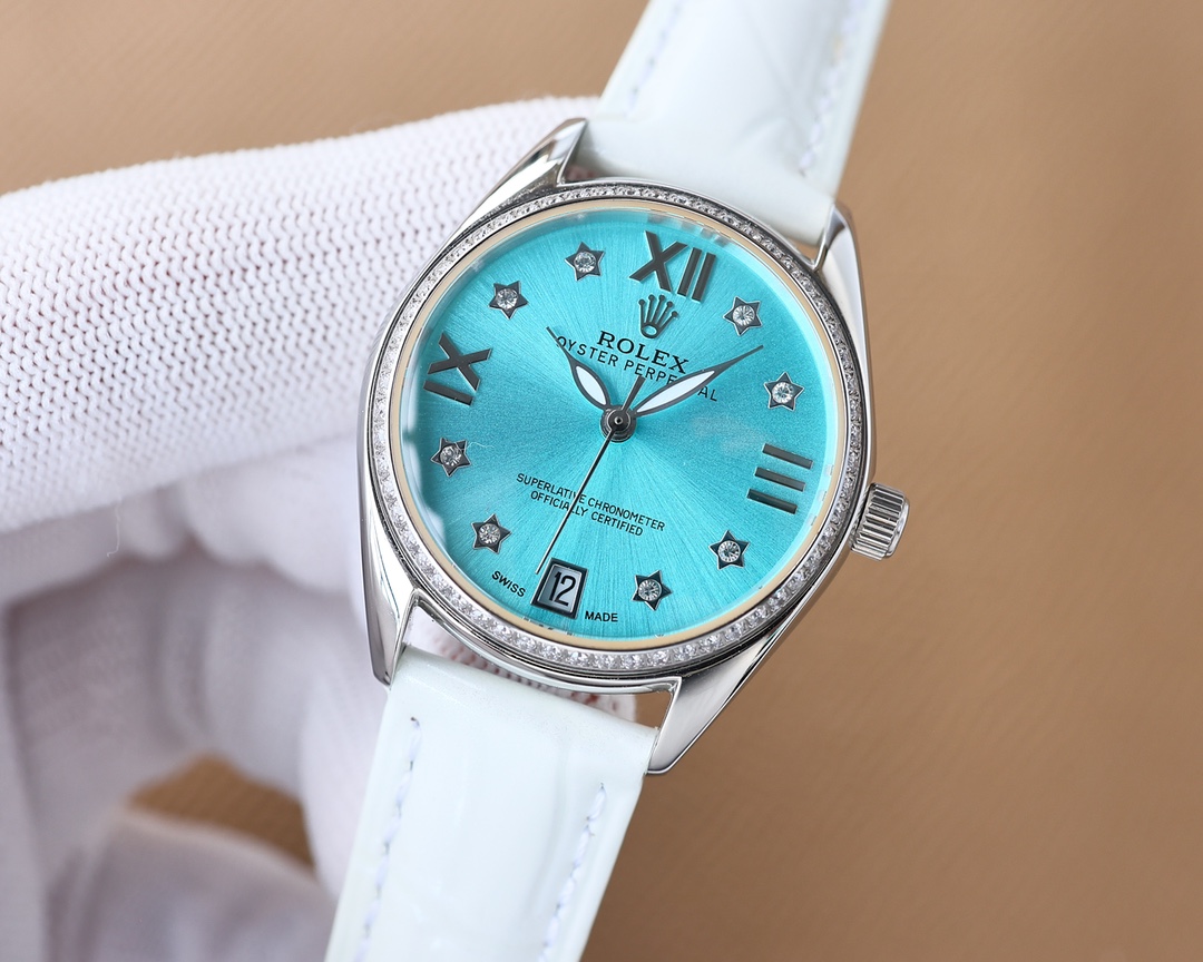 Rolex V8 version fashion women's watch simple three needle super luminous at night