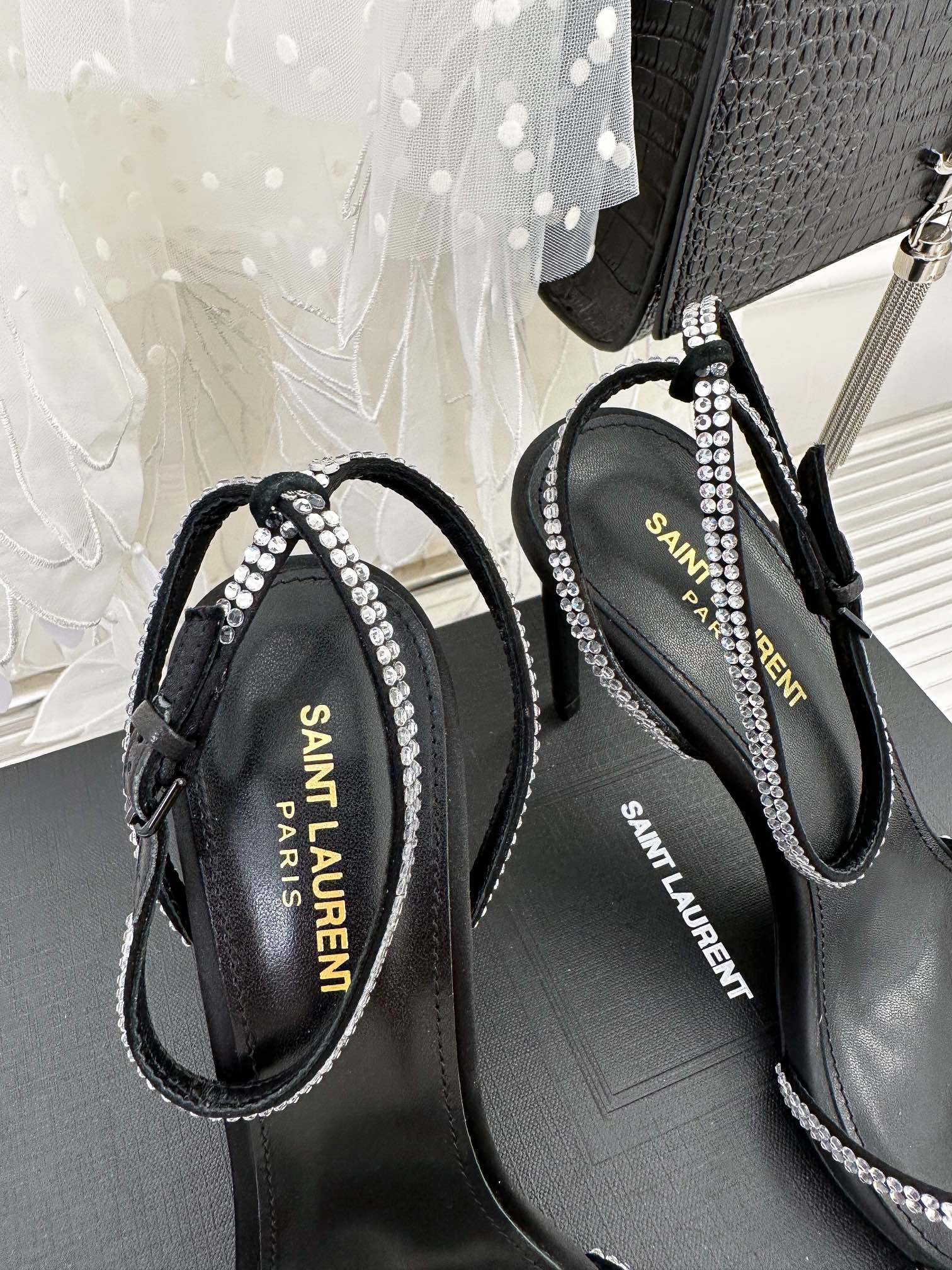 𝙎𝙖𝙞𝙣𝙩 𝙇𝙖𝙪𝙧𝙚𝙣𝙩 | 𝟐𝟎𝟐𝟑/𝐒𝐒 𝐧𝐞𝐰 YSL｜23s new high heel sandals Italian leather outsole