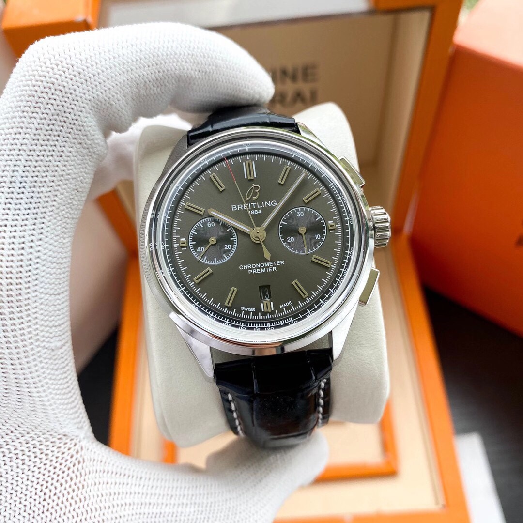 Breitling-Premier B01 Chronograph screw-in steel, transparent sapphire