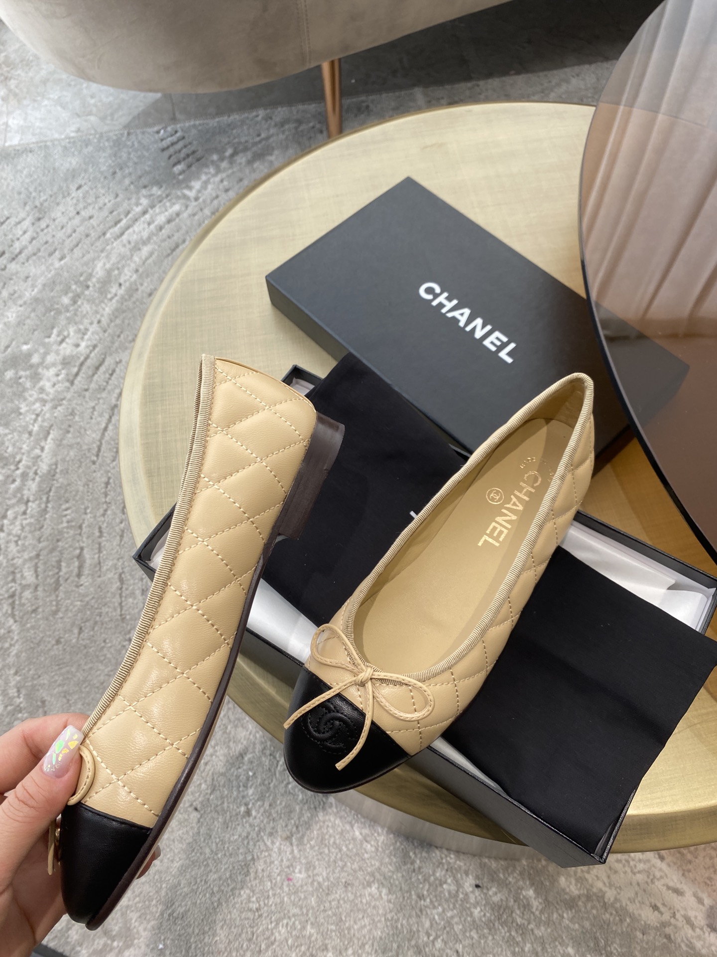 CHANEL ballet shoes Imported custom leather Italy imported leather outsole