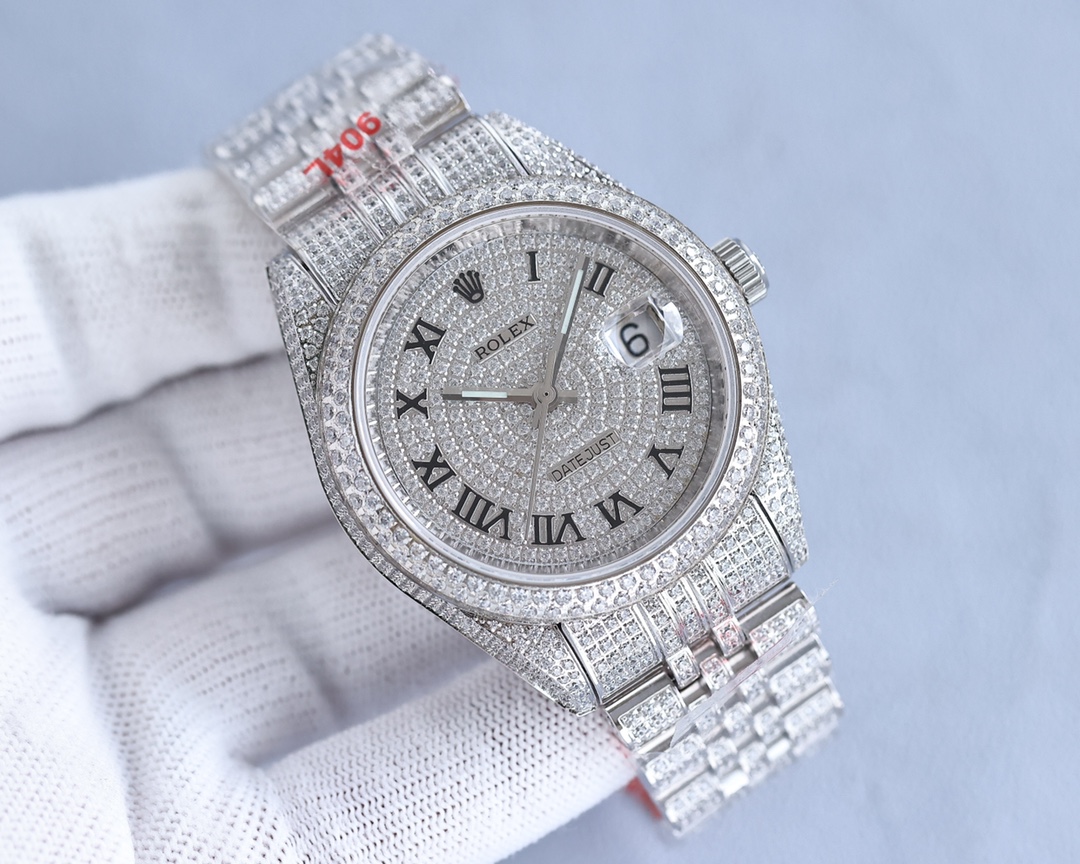 Rolex full diamond local luxury version 18k nanotechnology