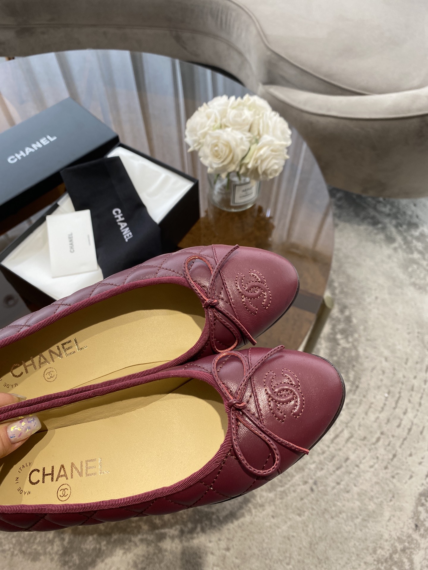 CHANEL ballet shoes Imported custom leather Italy imported leather outsole