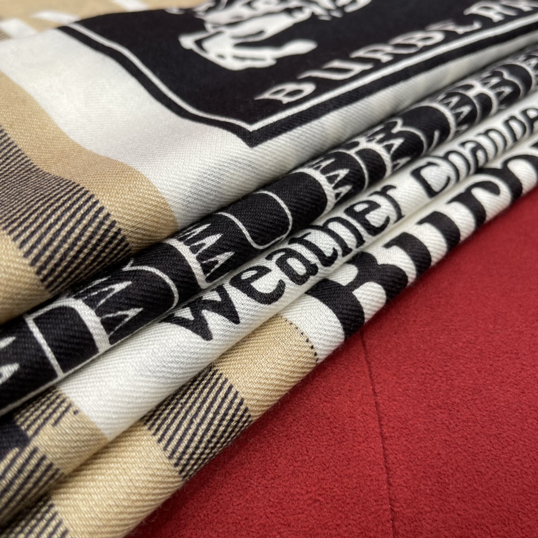 Burberry iconic badge shawl neck dual-use 70% wool ➕ 30% mulberry silk