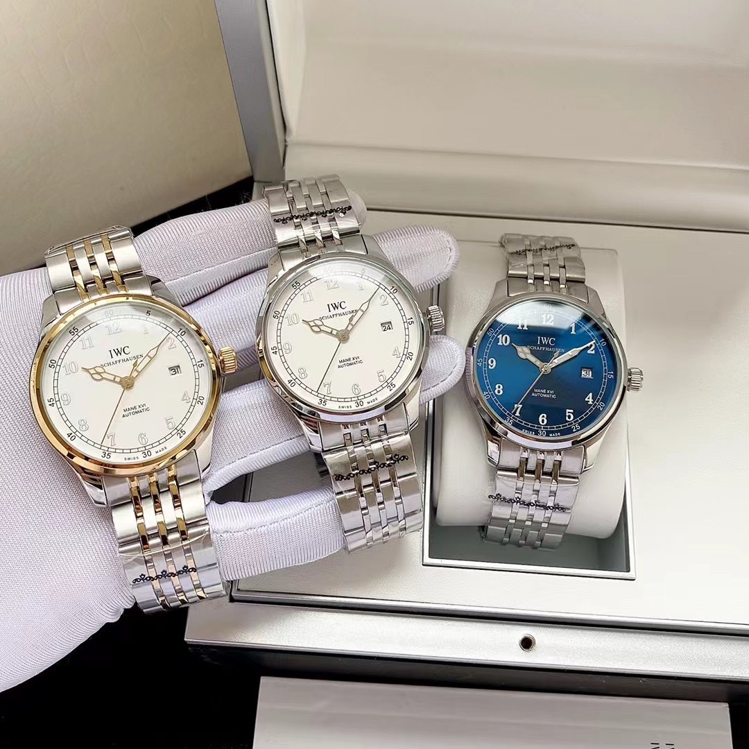 IWC- Fine men's watches Fully automatic mechanical movement, top 316 steel case and strap