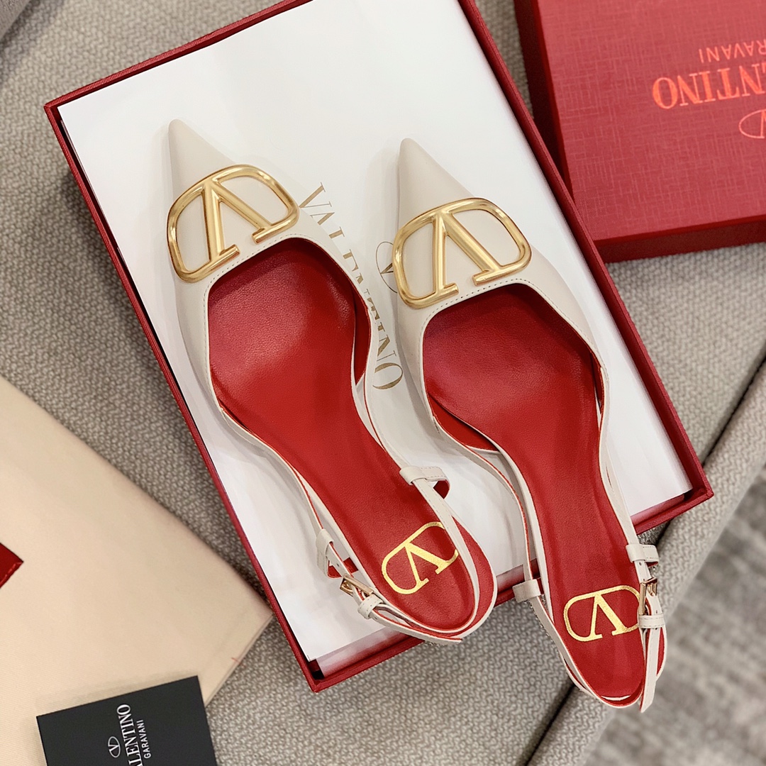 【Valentino】Valentino highest version of kitten heel sandals custom original top calfskin