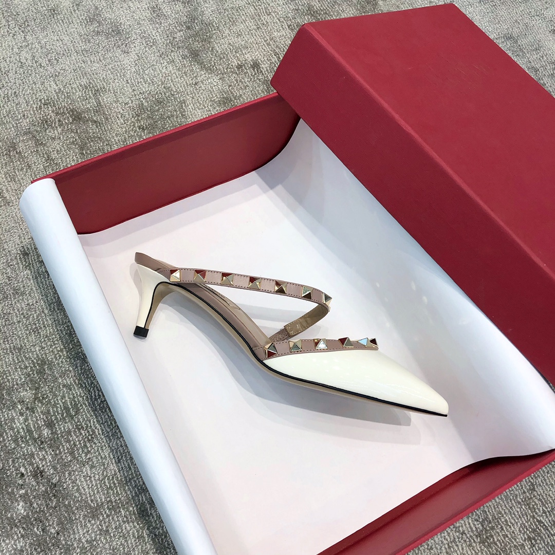 Valentino VT Collection One strap slant heel tow 6.5CM White