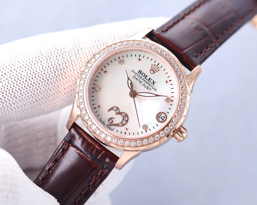 Rolex fashion women's watch simple three needle super luminous at night