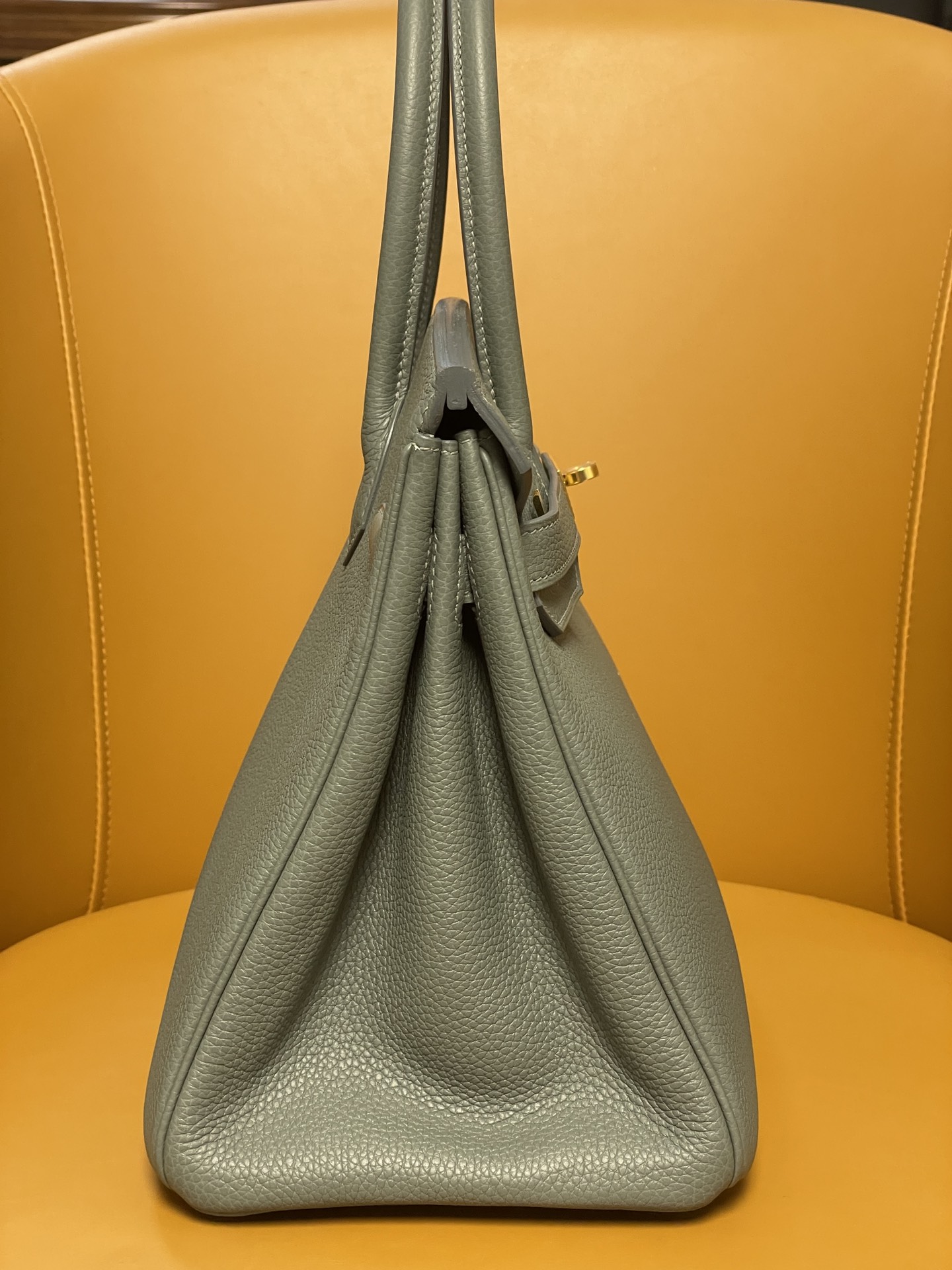 Birkin30 Almond Green Togo Gold Button