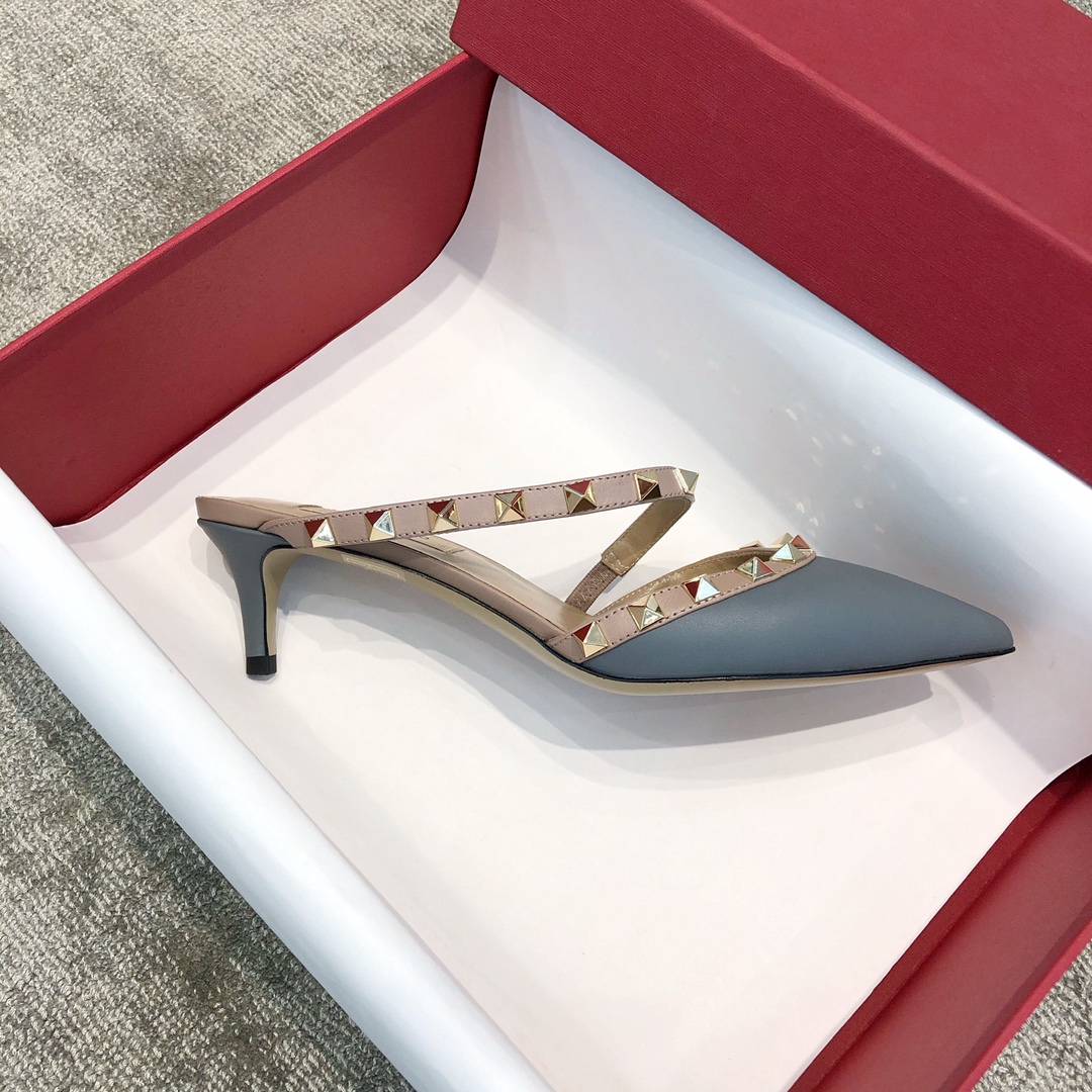 Valentino VT Collection One Strap Slant Heel Drag 6.5CM Haze Blue