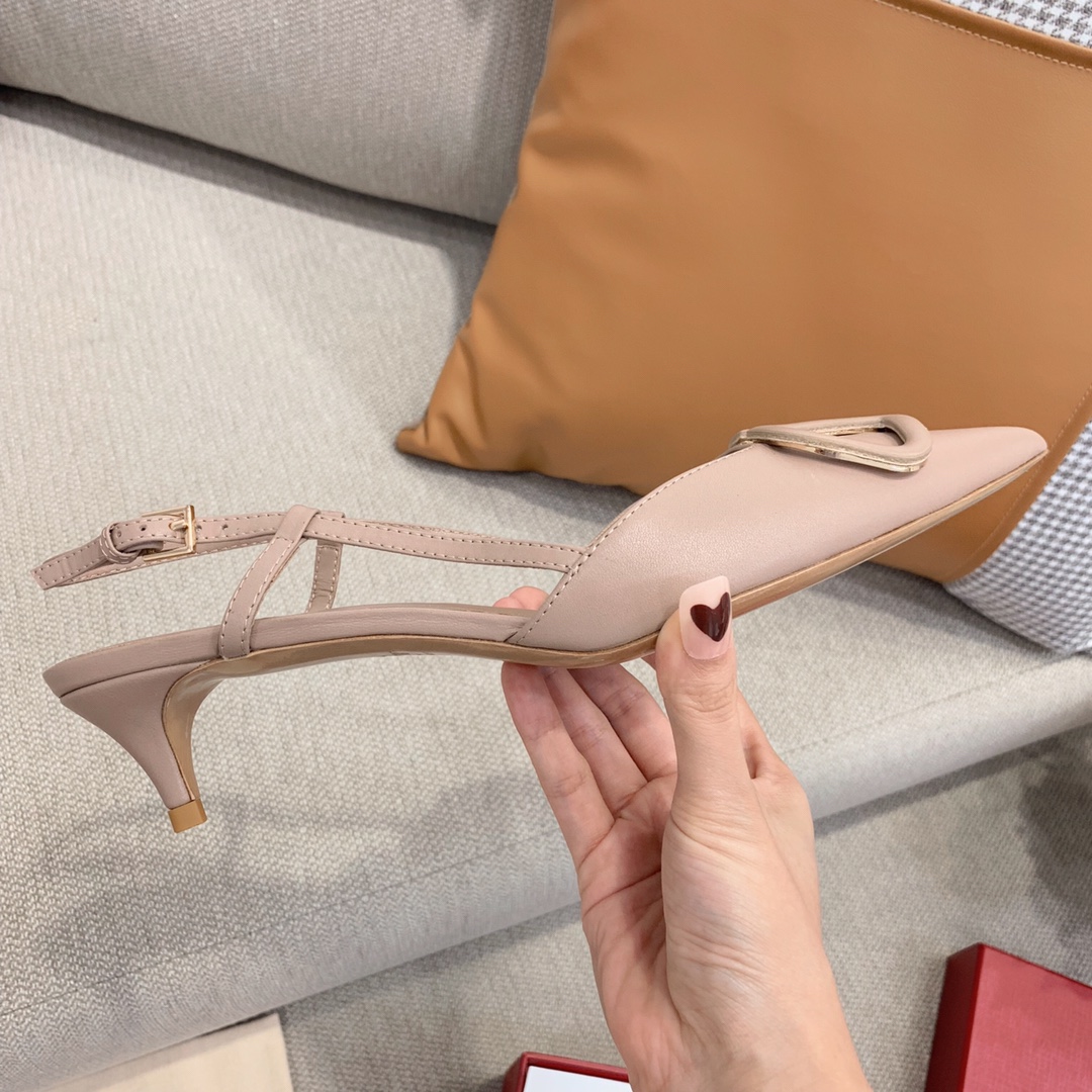【Valentino】Valentino highest version of kitten heel sandals custom original top calfskin