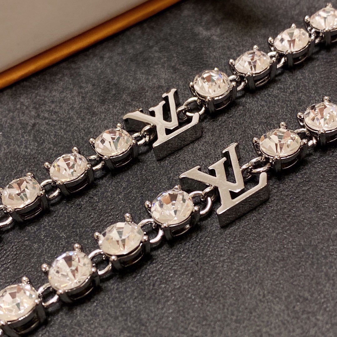 Louis Vuitton Imported Rhinestone Zirconia Bracelet 18cm and 21cm two sizes