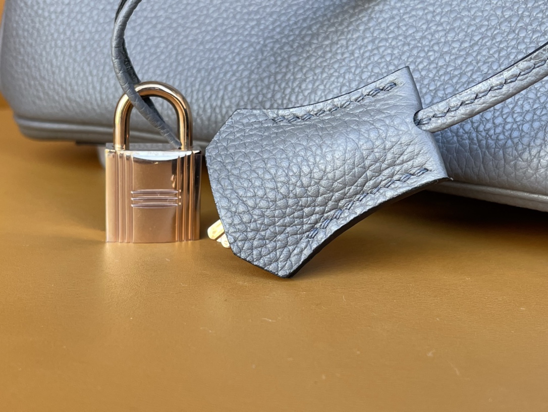 Birkin 25/30 Tin ware Grey togo rose Gold buckle