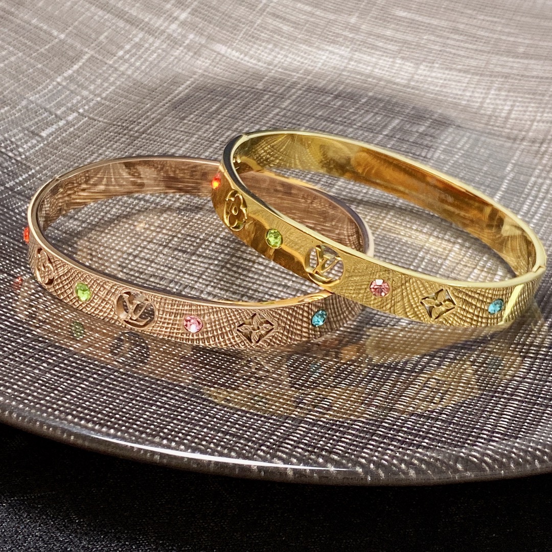 Louis Vuitton LV monogrammed openwork and gemstone bracelet